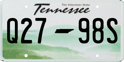 TN license plate Q2798S