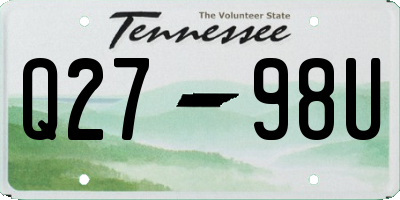 TN license plate Q2798U