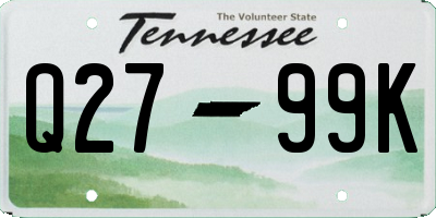 TN license plate Q2799K