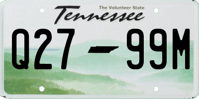 TN license plate Q2799M