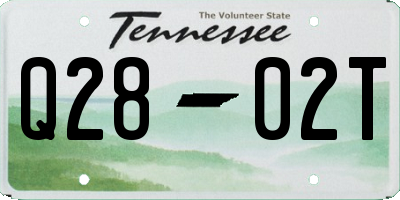 TN license plate Q2802T