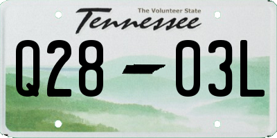TN license plate Q2803L