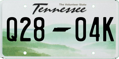 TN license plate Q2804K