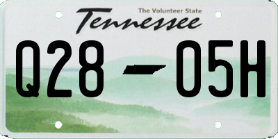 TN license plate Q2805H