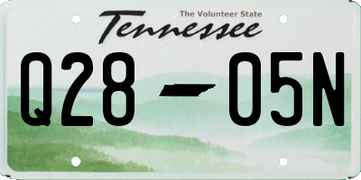 TN license plate Q2805N