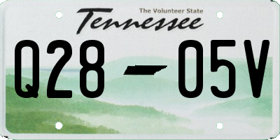 TN license plate Q2805V