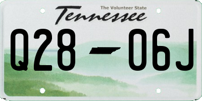 TN license plate Q2806J