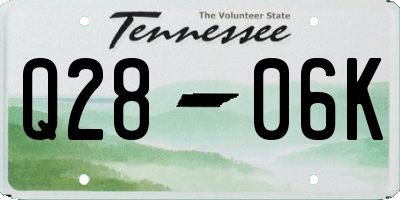 TN license plate Q2806K