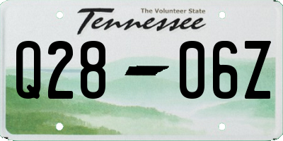 TN license plate Q2806Z