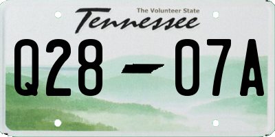 TN license plate Q2807A