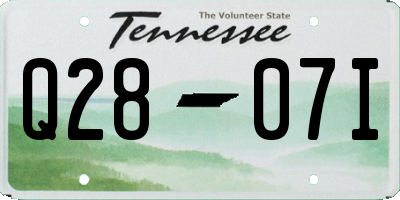 TN license plate Q2807I