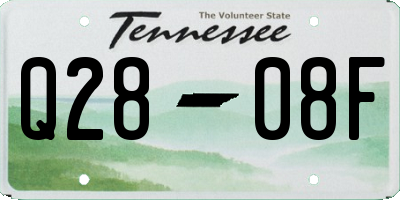 TN license plate Q2808F