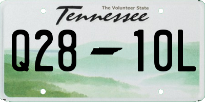 TN license plate Q2810L