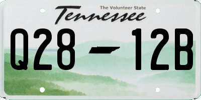 TN license plate Q2812B