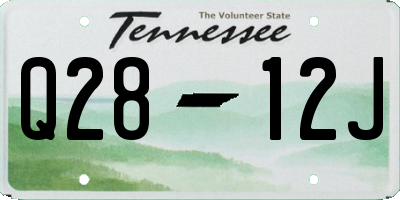 TN license plate Q2812J