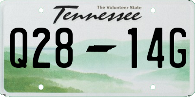 TN license plate Q2814G