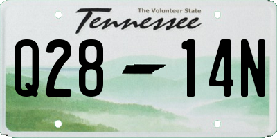 TN license plate Q2814N