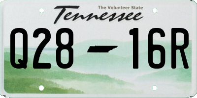 TN license plate Q2816R