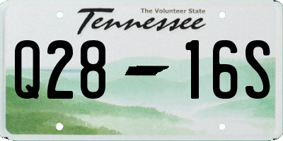 TN license plate Q2816S