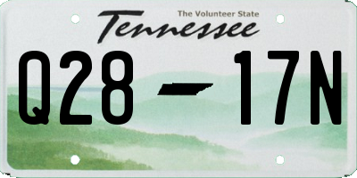 TN license plate Q2817N