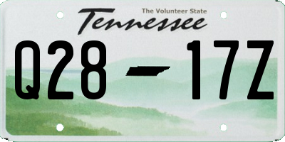 TN license plate Q2817Z