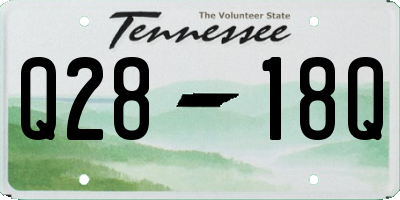 TN license plate Q2818Q