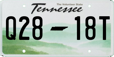 TN license plate Q2818T
