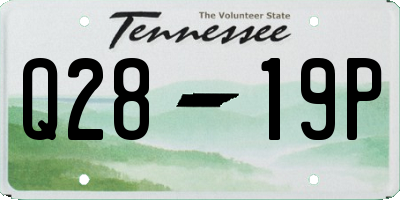 TN license plate Q2819P