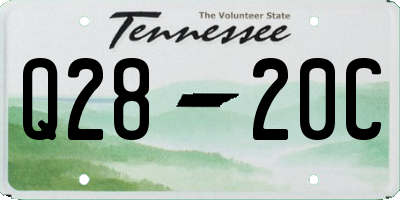 TN license plate Q2820C