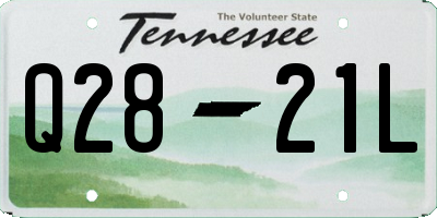 TN license plate Q2821L