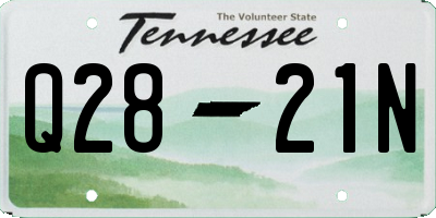 TN license plate Q2821N