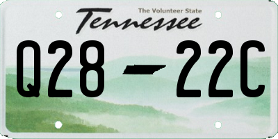 TN license plate Q2822C