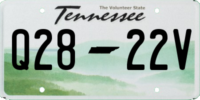 TN license plate Q2822V
