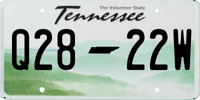 TN license plate Q2822W