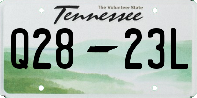 TN license plate Q2823L