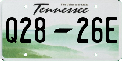 TN license plate Q2826E