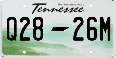 TN license plate Q2826M
