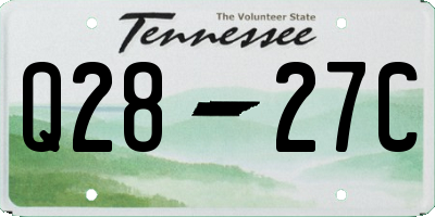 TN license plate Q2827C