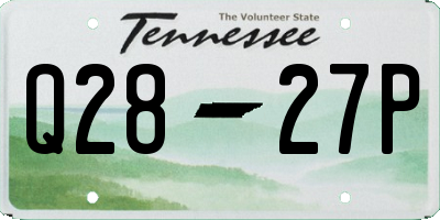 TN license plate Q2827P
