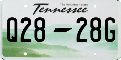 TN license plate Q2828G