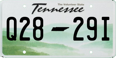TN license plate Q2829I