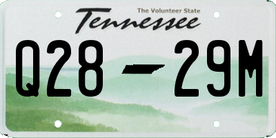 TN license plate Q2829M