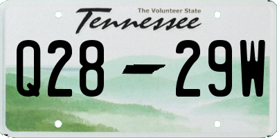 TN license plate Q2829W
