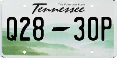 TN license plate Q2830P