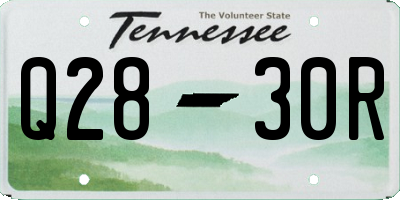TN license plate Q2830R