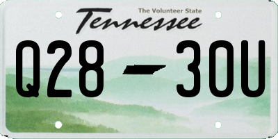 TN license plate Q2830U