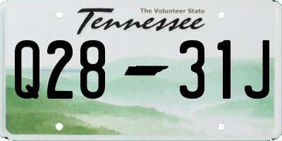 TN license plate Q2831J