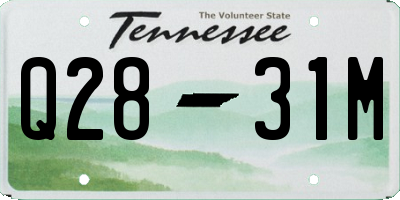 TN license plate Q2831M