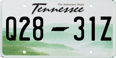 TN license plate Q2831Z