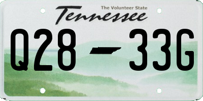 TN license plate Q2833G